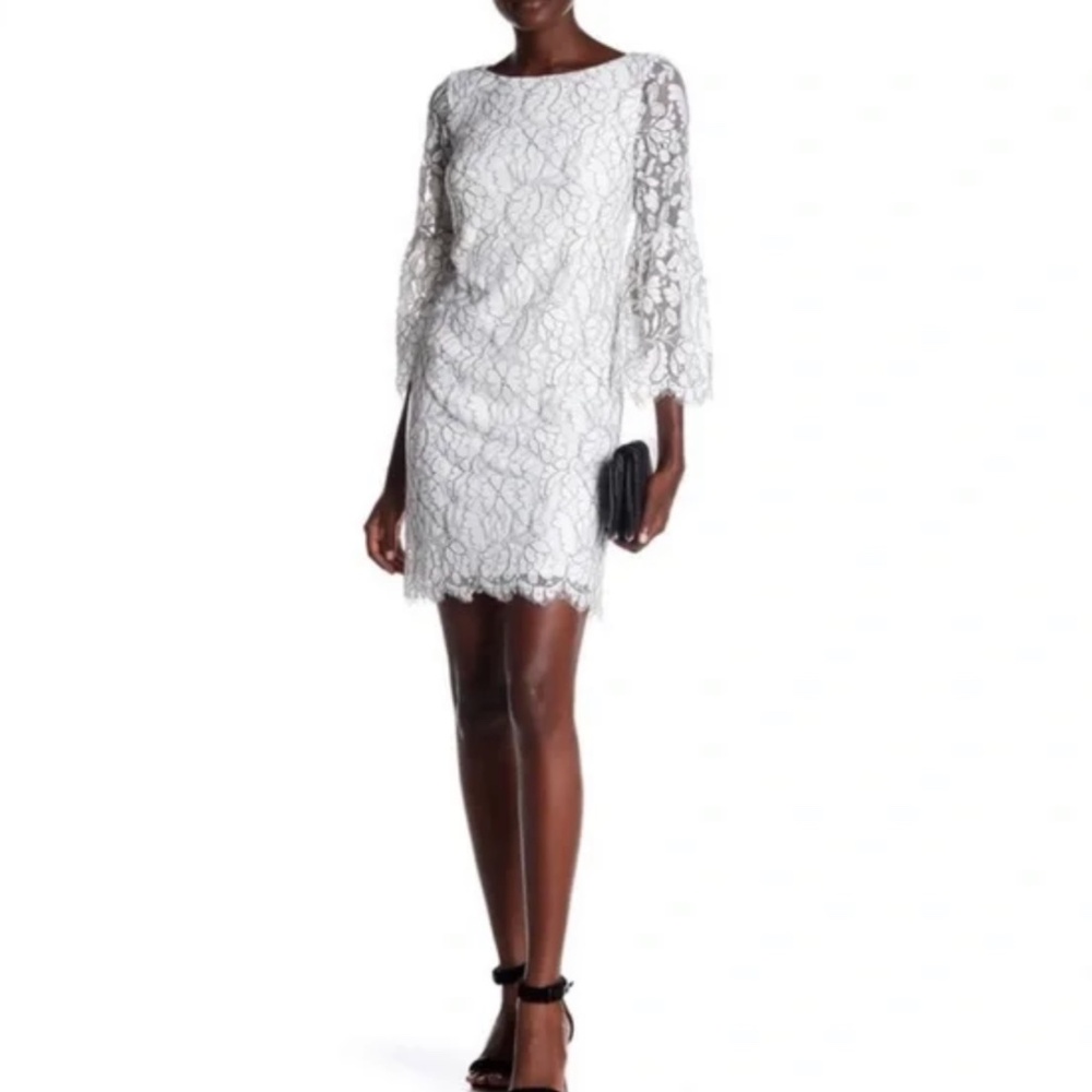 Eliza J White Lace Shift Dress - Picture 2 of 8